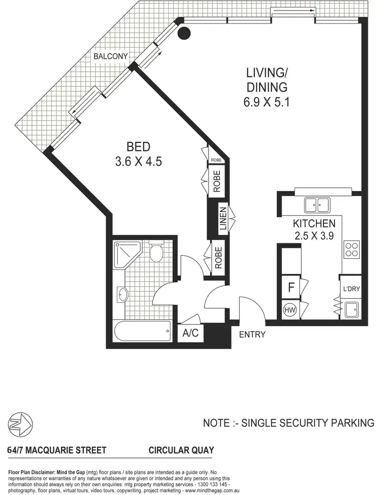 Floorplan of Homely apartment listing, 64/7 Macquarie Street, Sydney NSW 2000
