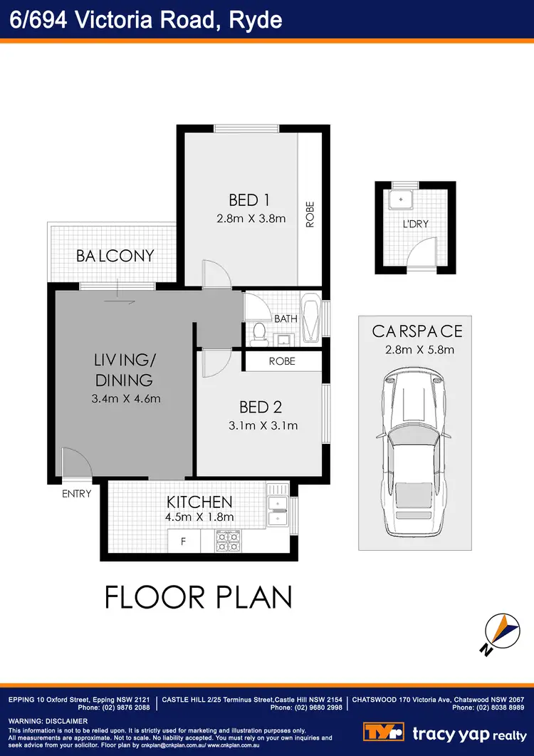 Floorplan of Homely unit listing, 6/694 Victoria Road, Ryde NSW 2112