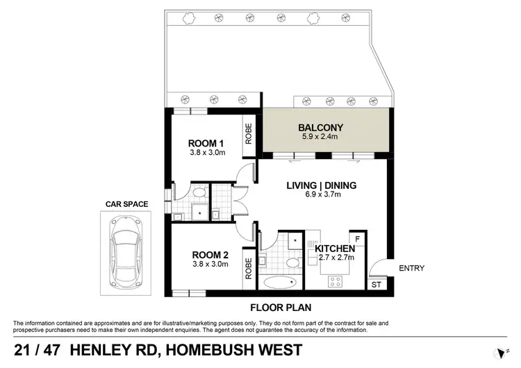 Floorplan of Homely apartment listing, 21/47-49 Henley Road, Homebush West NSW 2140