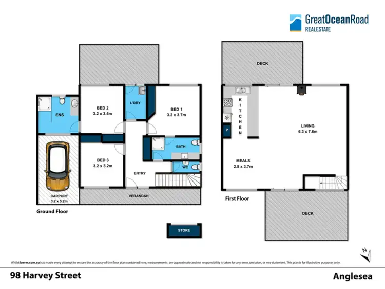 Floorplan of Homely house listing, 98 Harvey Street, Anglesea VIC 3230