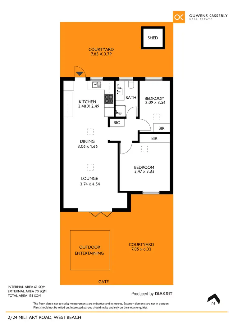 Floorplan of Homely unit listing, 2/24 Military Road, West Beach SA 5024