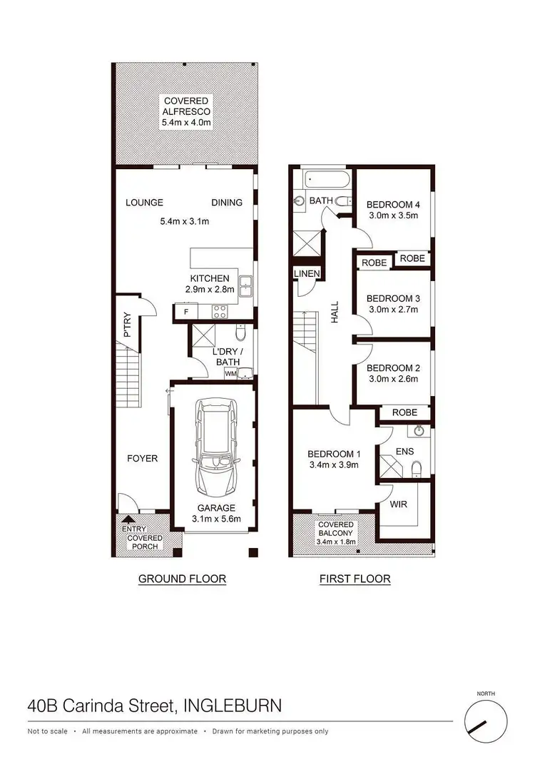 Floorplan of Homely semi-detached listing, 40b Carinda Street, Ingleburn NSW 2565