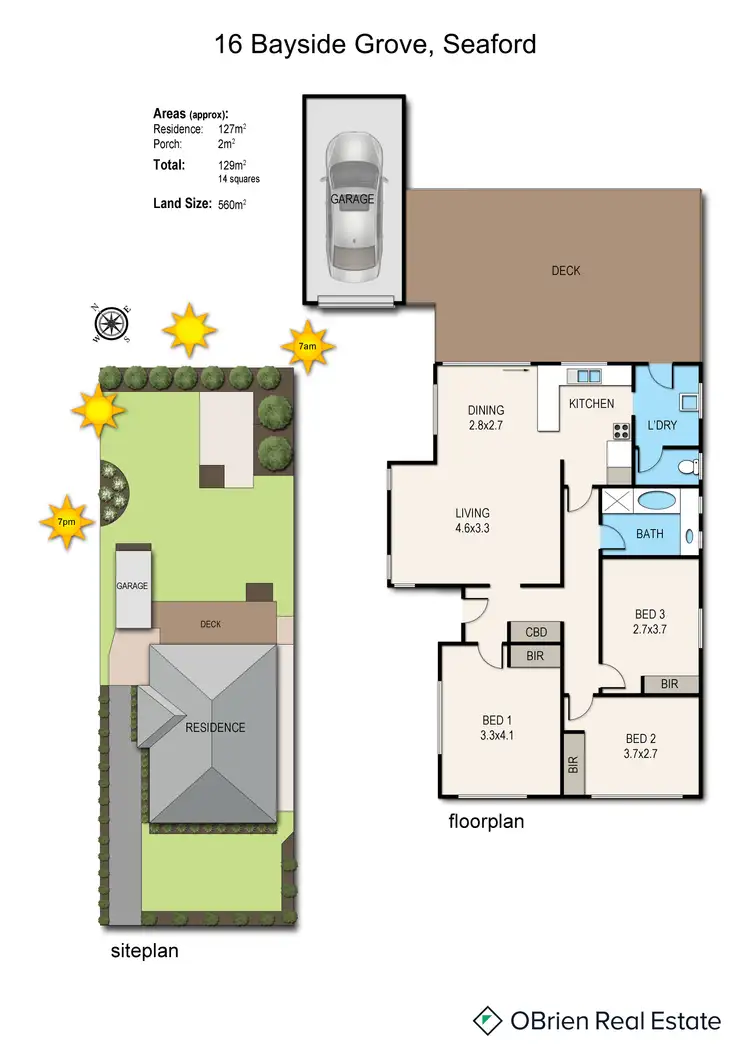 Floorplan of Homely house listing, 16 Bayside Grove, Seaford VIC 3198