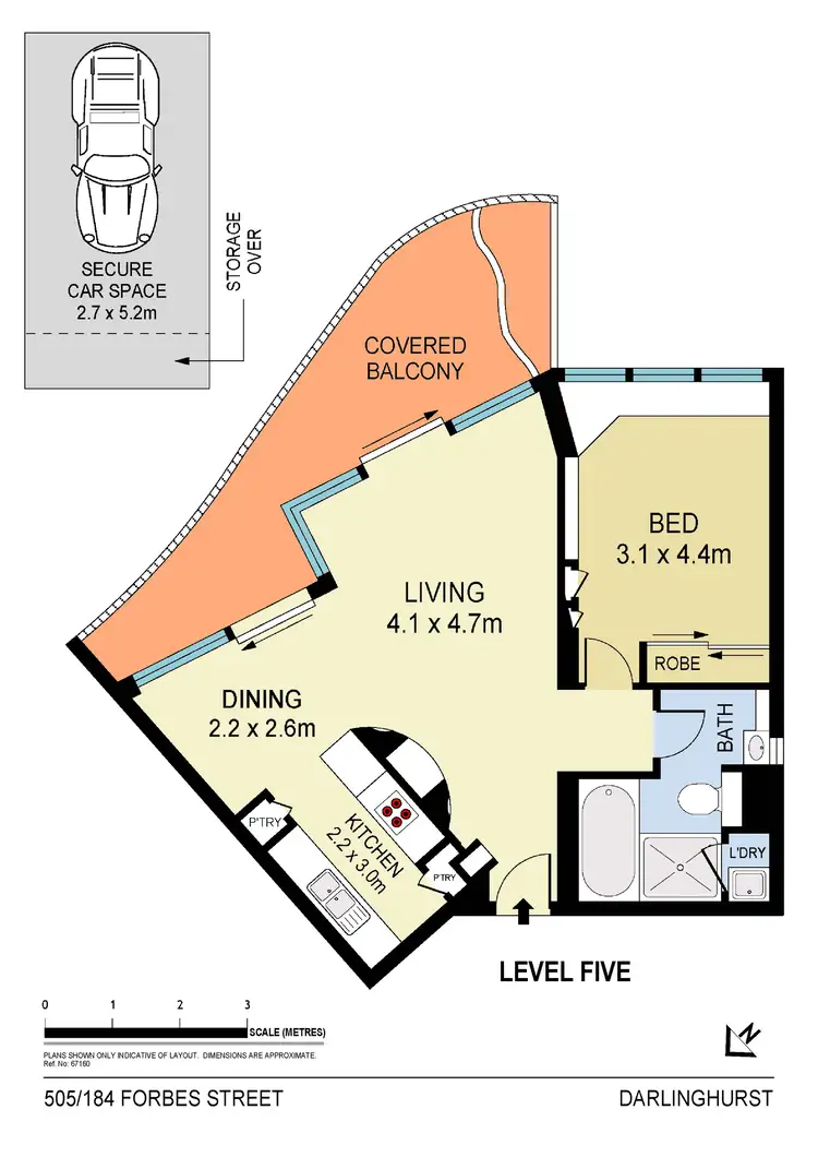 Floorplan of Homely apartment listing, 505/184 Forbes Street, Darlinghurst NSW 2010