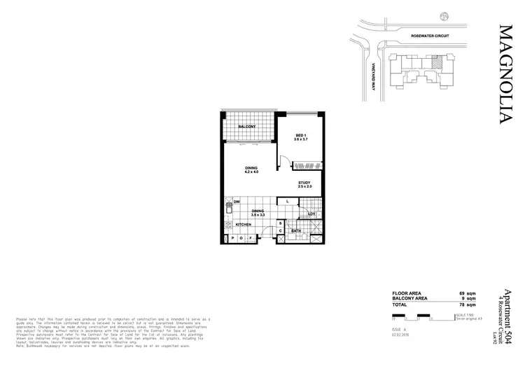 Floorplan of Homely apartment listing, 504/4 Rosewater Circuit, Breakfast Point NSW 2137