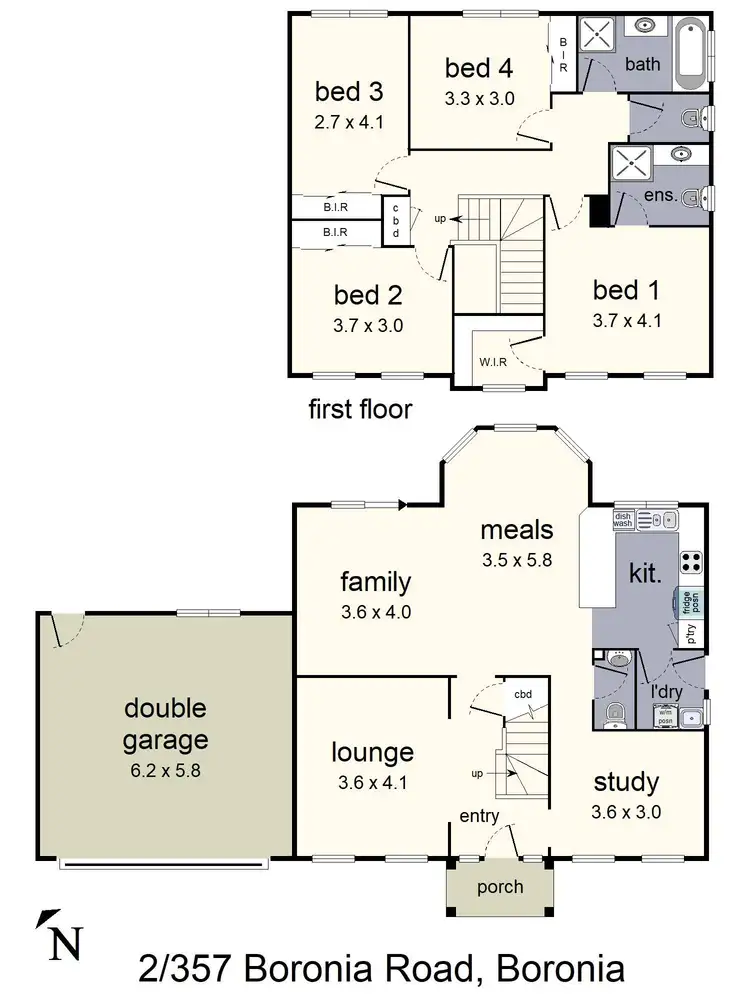 Floorplan of Homely townhouse listing, 2/357 Boronia Road, Boronia VIC 3155