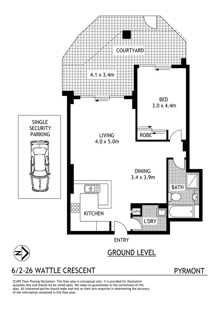 Floorplan of Homely apartment listing, 6/2-26 Wattle Crescent, Pyrmont NSW 2009