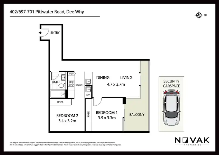 Floorplan of Homely apartment listing, 402/697-701 Pittwater Road, Dee Why NSW 2099