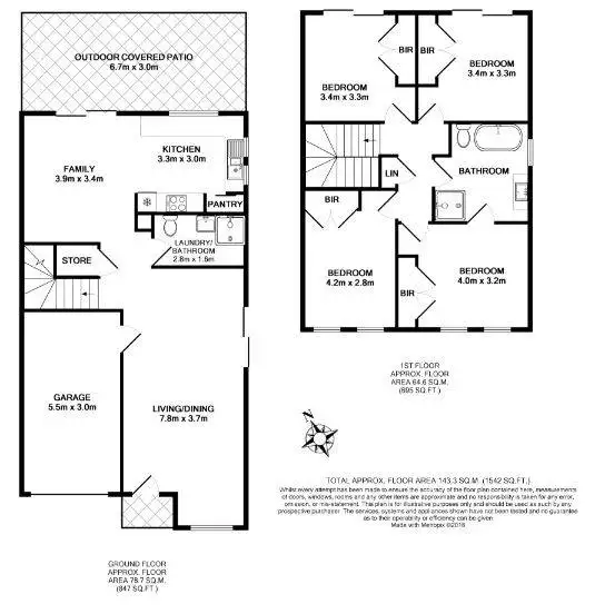 Floorplan of Homely semi-detached listing, 51A Flinders Road, Cronulla NSW 2230