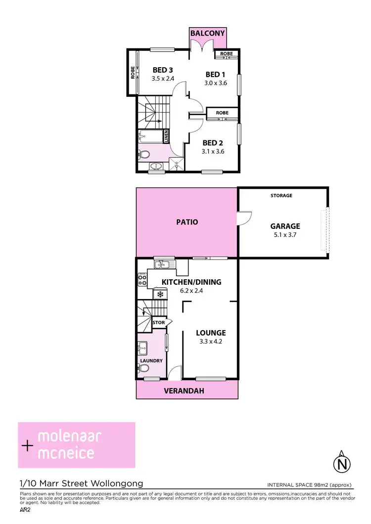 Floorplan of Homely townhouse listing, 1/10 Marr Street, Wollongong NSW 2500