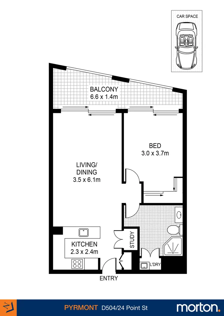 Floorplan of Homely apartment listing, D504/24-26 Point Street, Pyrmont NSW 2009