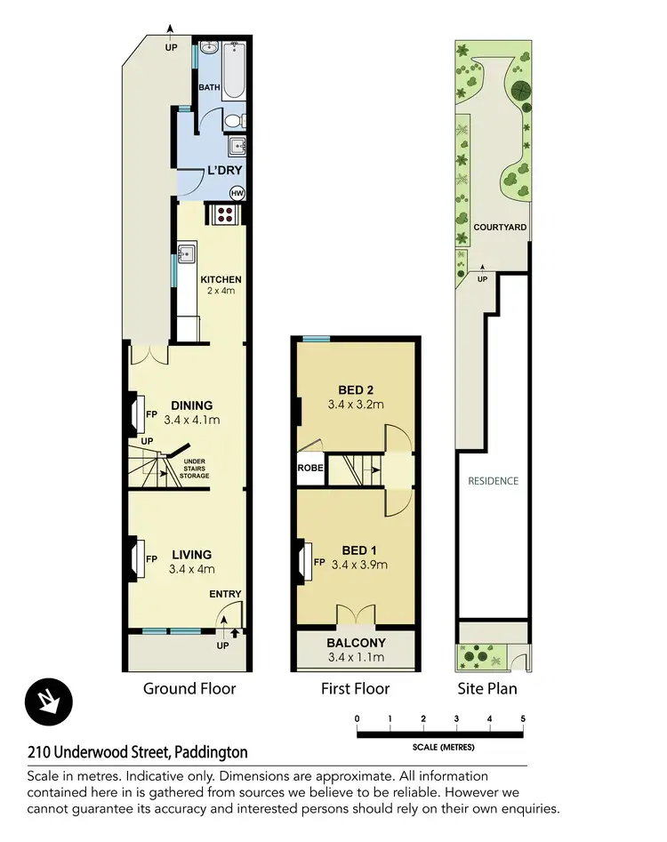 Floorplan of Homely terrace listing, 210 Underwood Street, Paddington NSW 2021