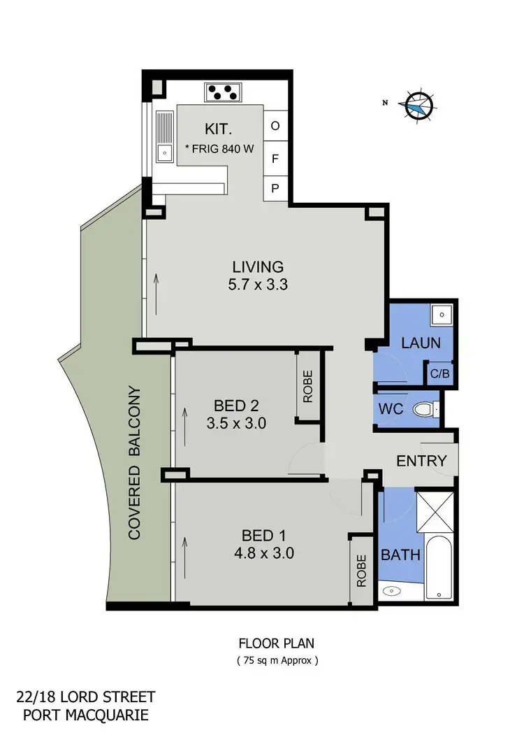 Floorplan of Homely unit listing, 22/18 Lord Street, Port Macquarie NSW 2444