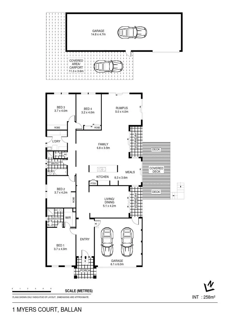 Floorplan of Homely house listing, 1 Myers Court, Ballan VIC 3342