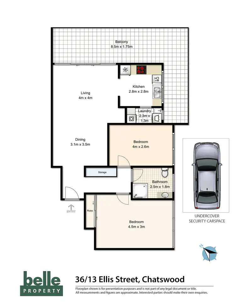 Floorplan of Homely apartment listing, Level 1/36/7-13 Ellis Street, Chatswood NSW 2067