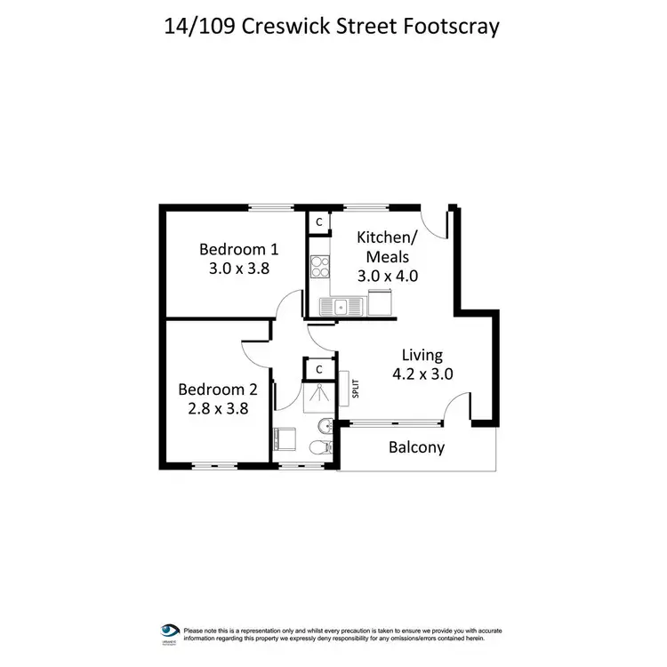 Floorplan of Homely unit listing, 13/109 Creswick Street, Footscray VIC 3011
