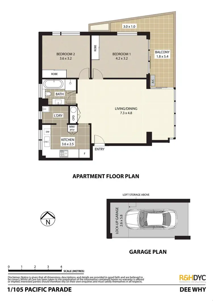 Floorplan of Homely unit listing, 1/105 Pacific Parade, Dee Why NSW 2099