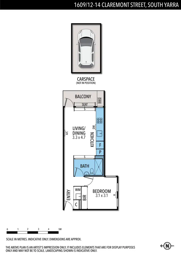 Floorplan of Homely apartment listing, 1609/12-14 Claremont Street, South Yarra VIC 3141