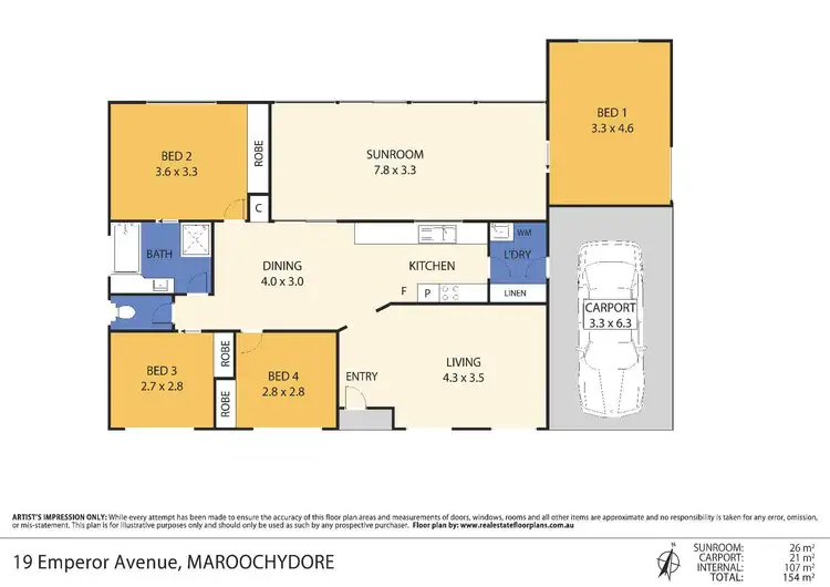 Floorplan of Homely house listing, 19 Emperor Avenue, Maroochydore QLD 4558