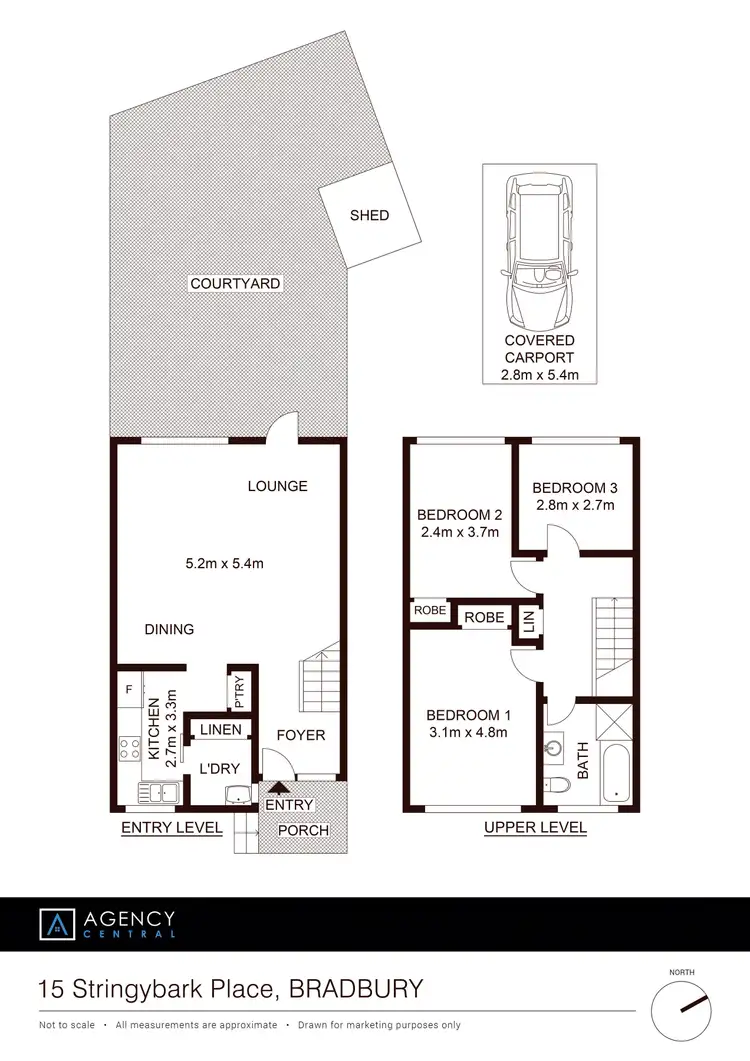 Floorplan of Homely townhouse listing, 9/15 Stringybark Place, Bradbury NSW 2560
