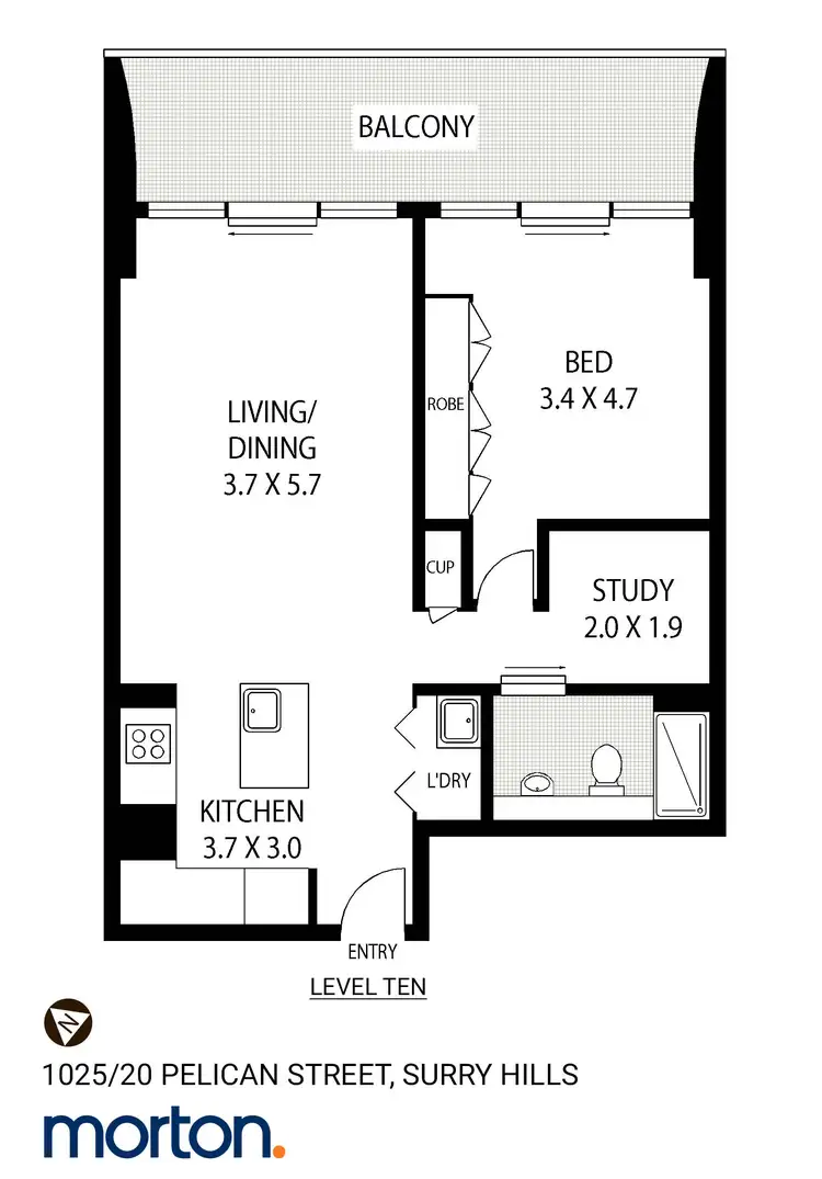 Floorplan of Homely apartment listing, 1025/20 Pelican Street, Surry Hills NSW 2010