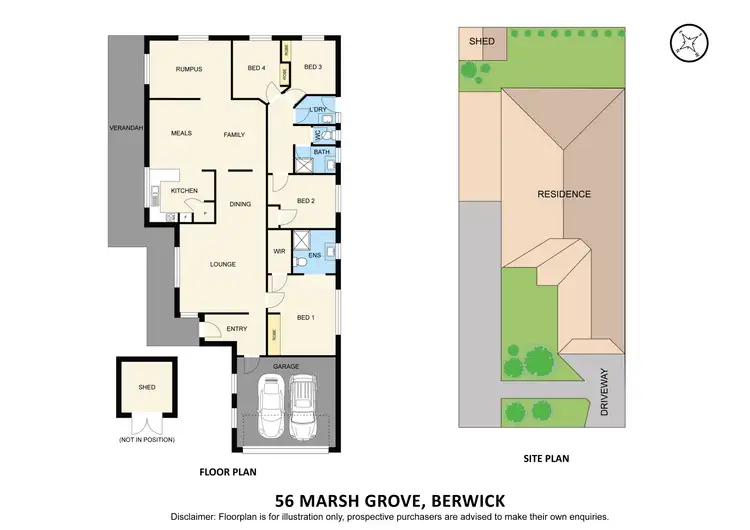 Floorplan of Homely house listing, 56 Marsh Grove, Berwick VIC 3806