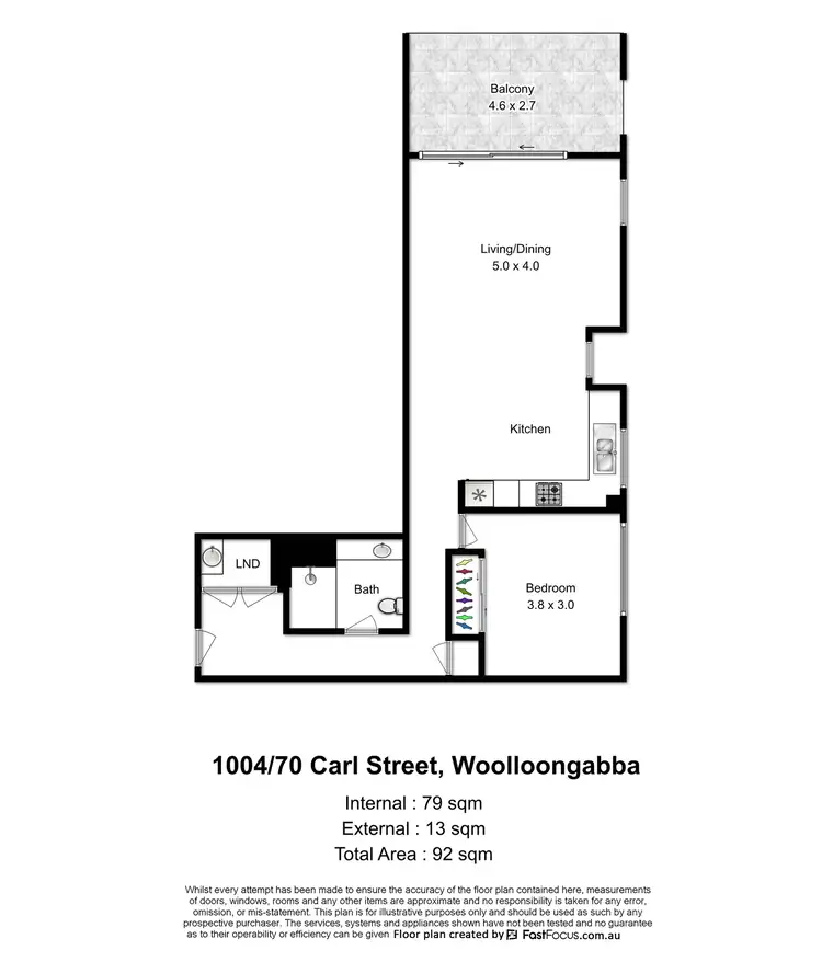 Floorplan of Homely apartment listing, 1004/70 Carl Street, Woolloongabba QLD 4102