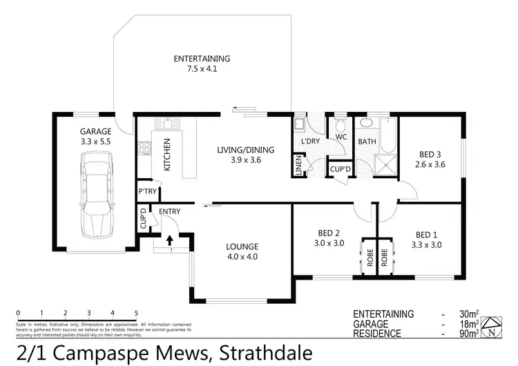 Floorplan of Homely unit listing, 2/1 Campaspe Mews, Strathdale VIC 3550