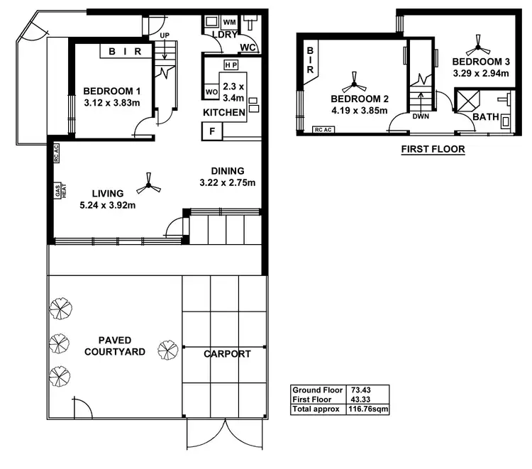 Floorplan of Homely townhouse listing, 2/2 Augusta Street, Maylands SA 5069