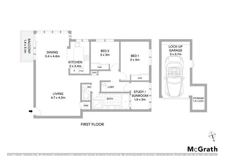 Floorplan of Homely apartment listing, 3/119 Clareville Avenue, Sandringham NSW 2219