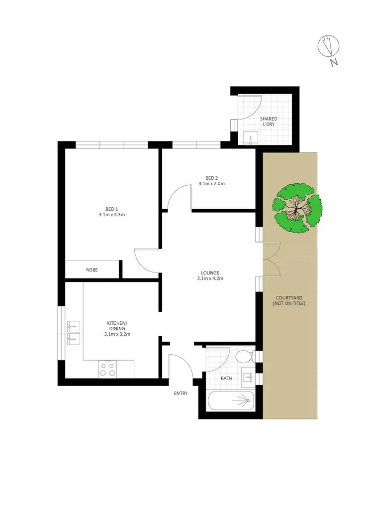 Floorplan of Homely apartment listing, 1/4 Middle Street, Marrickville NSW 2204