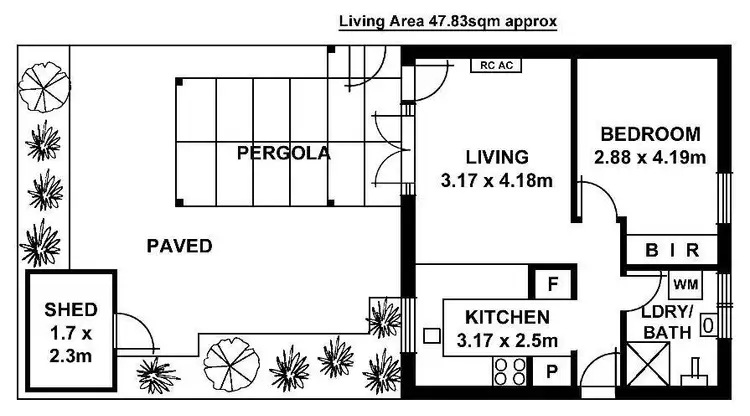 Floorplan of Homely unit listing, 7/70 Finniss Street, North Adelaide SA 5006