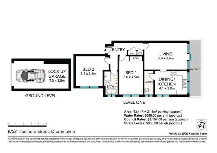 Floorplan of Homely unit listing, 8/52 Tranmere Street, Drummoyne NSW 2047