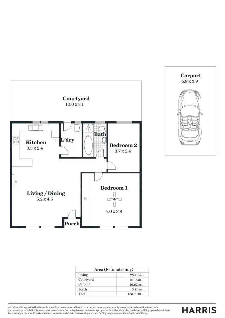 Floorplan of Homely unit listing, 2/1 Elphyn Road, Kingswood SA 5062