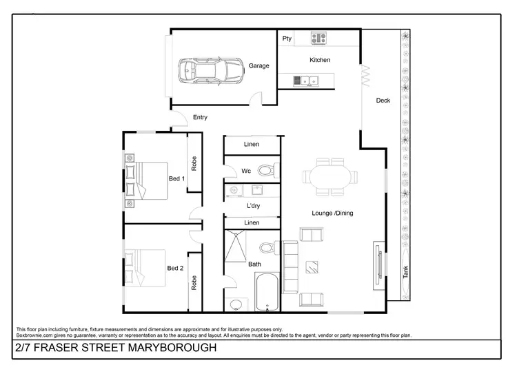 Floorplan of Homely unit listing, 2/7 Fraser Street, Maryborough VIC 3465