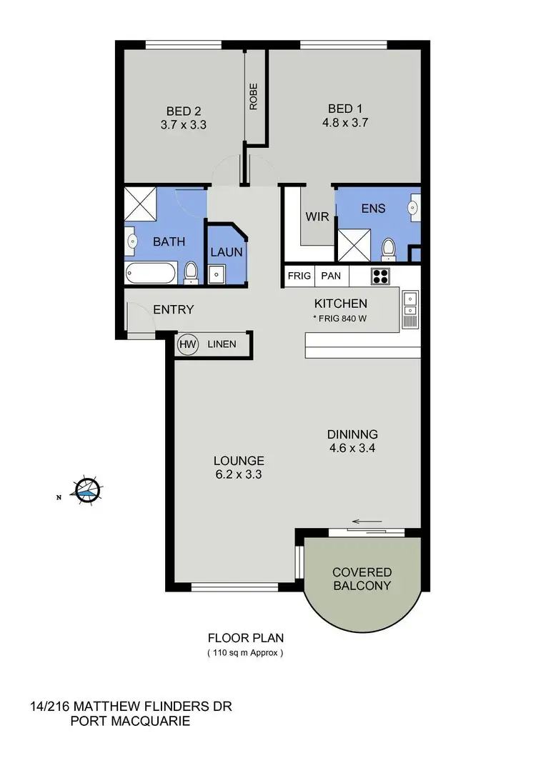 Floorplan of Homely unit listing, 14/216 Matthew Flinders Drive, Port Macquarie NSW 2444
