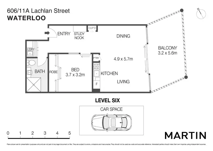 Floorplan of Homely apartment listing, 606/11A Lachlan Street, Waterloo NSW 2017