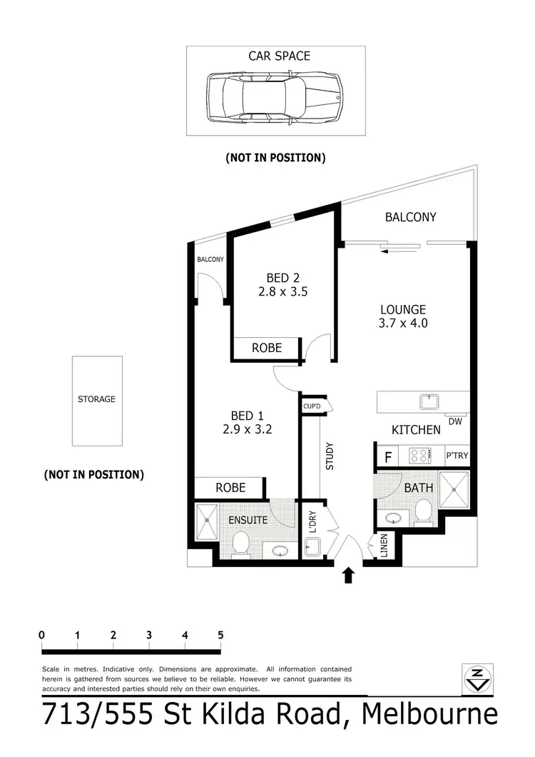 Floorplan of Homely apartment listing, 713/555 St Kilda Road, Melbourne VIC 3004