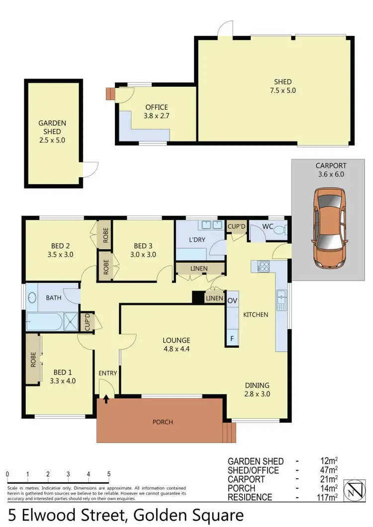 Floorplan of Homely house listing, 5 Elwood Street, Golden Square VIC 3555