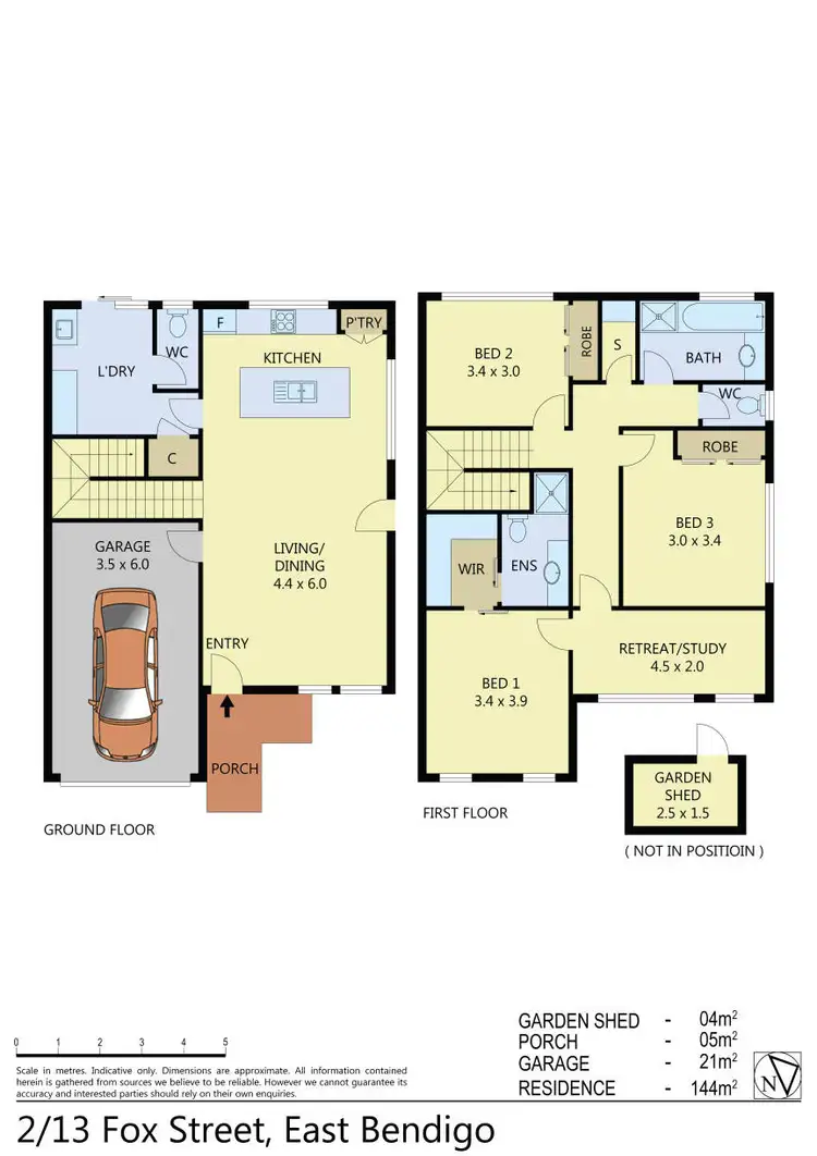 Floorplan of Homely townhouse listing, 2/13 Fox Street, East Bendigo VIC 3550
