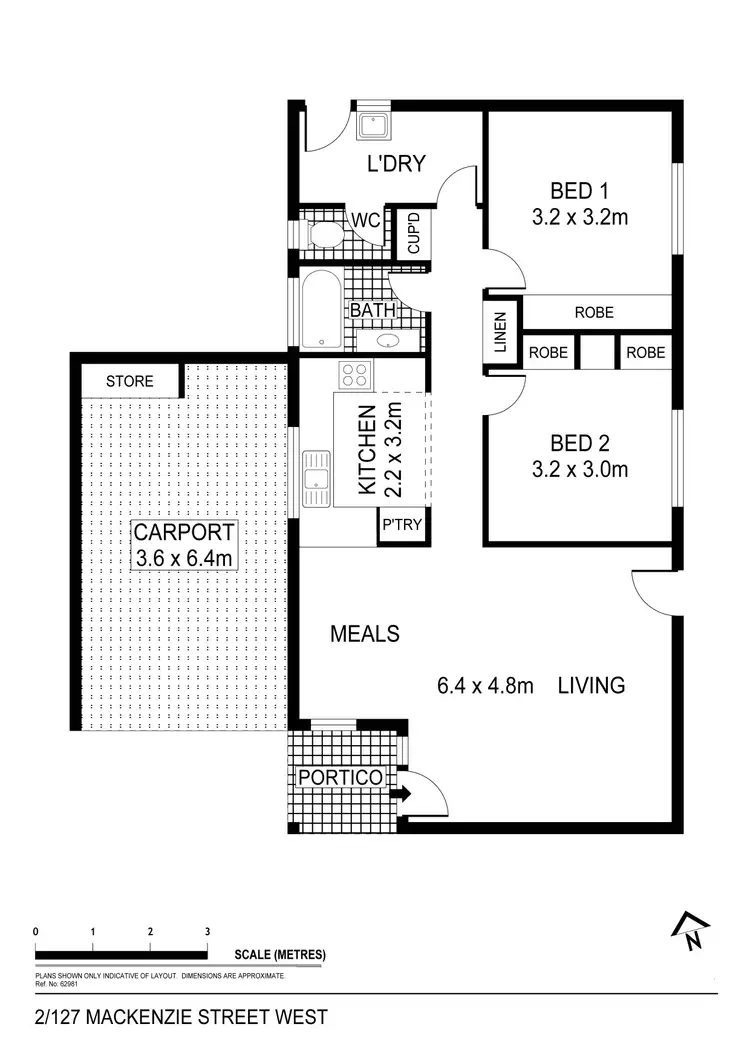 Floorplan of Homely unit listing, 2/127 Mackenzie West Street, Golden Square VIC 3555