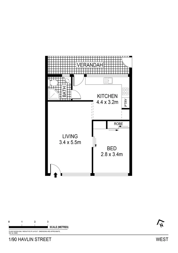 Floorplan of Homely block of units listing, 1-4/90 Havlin Street West Street, Quarry Hill VIC 3550