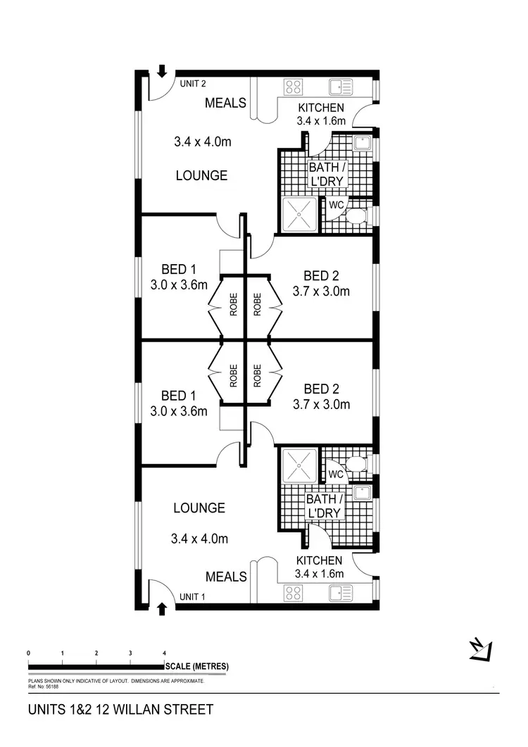 Floorplan of Homely unit listing, 1/12 Willan Street, Eaglehawk VIC 3556