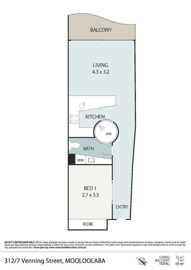Floorplan of Homely unit listing, 312/7 Venning Street, Mooloolaba QLD 4557
