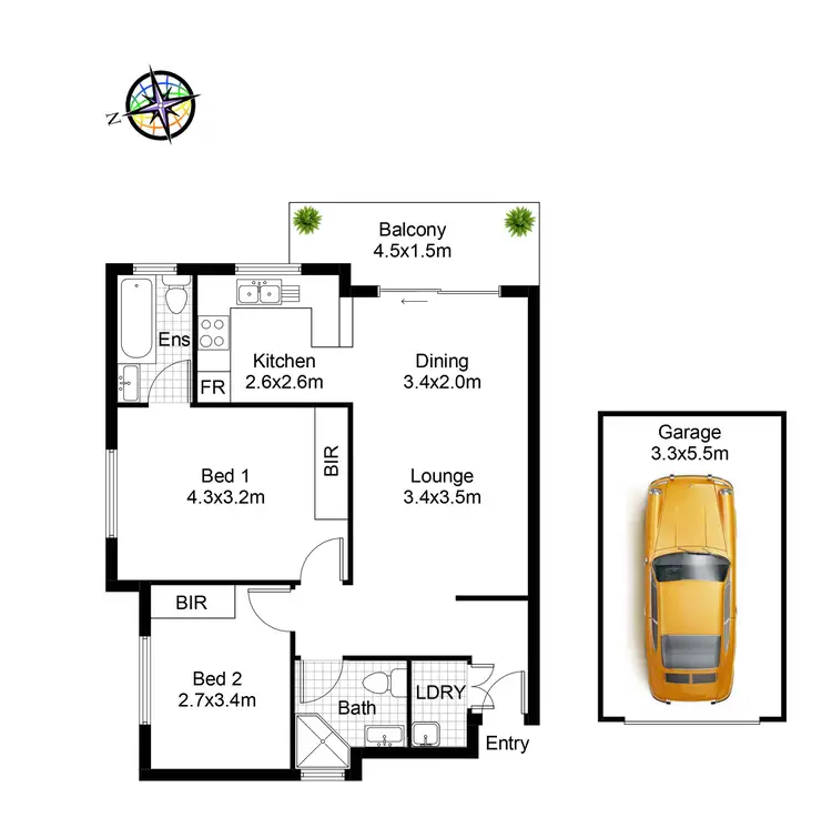 Floorplan of Homely apartment listing, 7/61 Parramatta Street, Cronulla NSW 2230