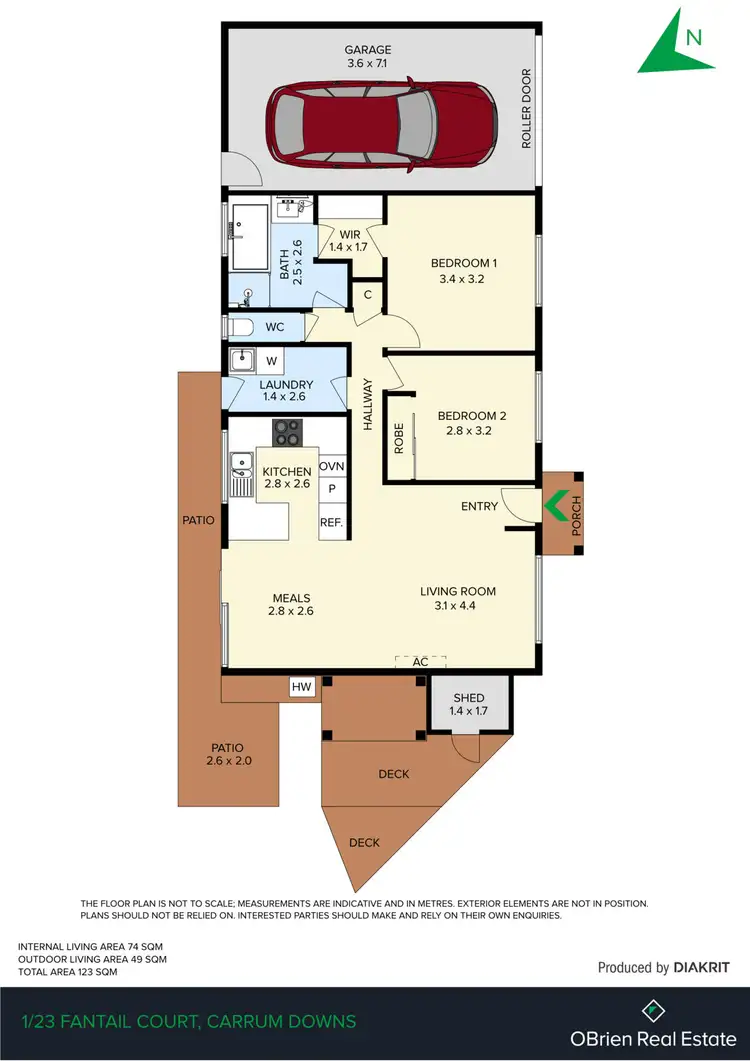 Floorplan of Homely unit listing, 1/23 Fantail Court, Carrum Downs VIC 3201