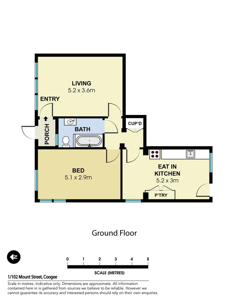 Floorplan of Homely apartment listing, 1/102 Mount Street, Coogee NSW 2034
