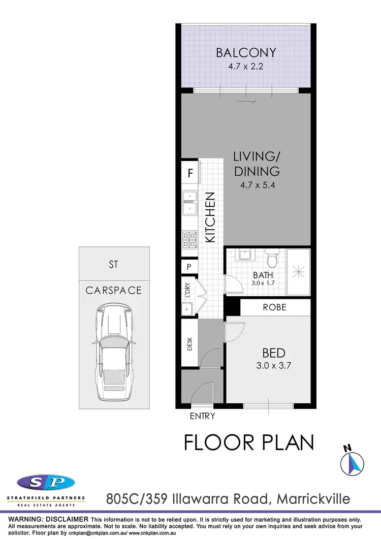 Floorplan of Homely apartment listing, 805C/359 Illawarra Road, Marrickville NSW 2204