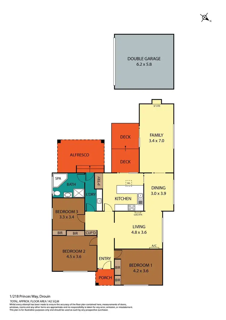 Floorplan of Homely house listing, 1/218 Princes Way, Drouin VIC 3818