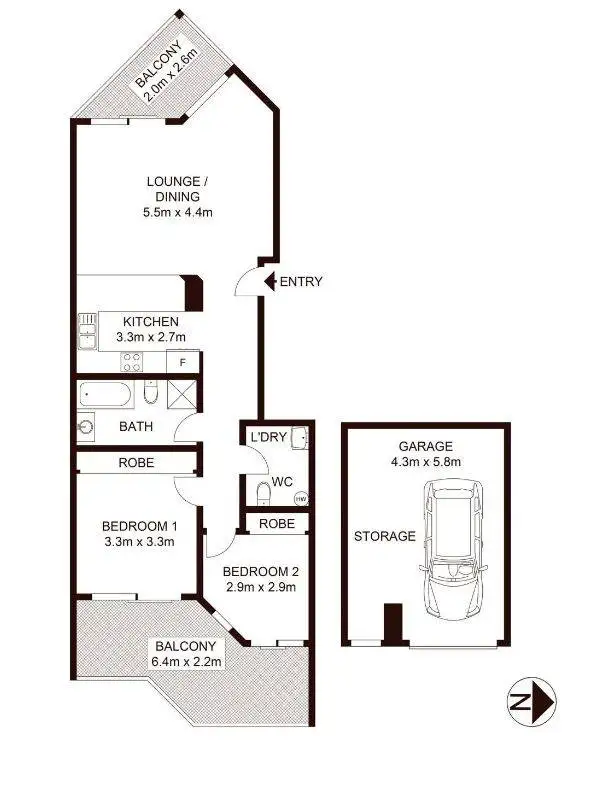 Floorplan of Homely apartment listing, 10/9-13 Clubb Crescent, Miranda NSW 2228